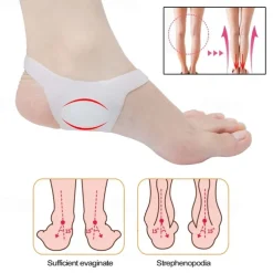 1Pair Orthopedic Silicone Heel Correctors for Flat Feet, Knock Knees, and Arch Support
