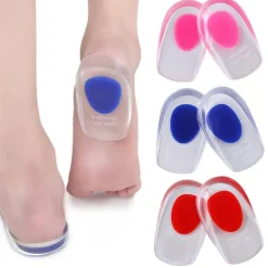 1pair Soft Silicone Gel Insoles For Heel Spurs Pain Relief Foot Cushion Foot Massager Care Heel Cups Shoe Pads Height Increase Insoles
