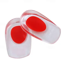 1pair Soft Silicone Gel Insoles For Heel Spurs Pain Relief Foot Cushion Foot Massager Care Heel Cups Shoe Pads Height Increase Insoles