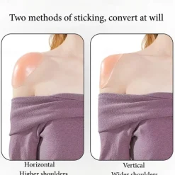 1Pair Soft Silicone Shoulder Anti Slip Padded Shoulder Pad for Woman Shoulder Enhancer Reusable Self-Adhesive Clothing Decoration