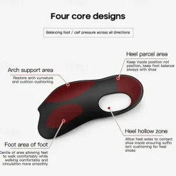 1pair Soft Silicone U-shaped Corrective Insole Plantar Fascia Arch Support Suitable For Flat Feet Correction