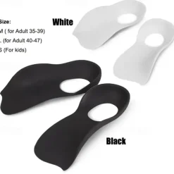 1pair Soft Silicone U-shaped Corrective Insole Plantar Fascia Arch Support Suitable For Flat Feet Correction