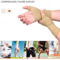 1Pair Unisex Wrist Thumb Support Sleeve Fingerless Wrist Gloves Compression Arthritis Gloves Sports Wrist Support Brace for Fatigue Sports Typing