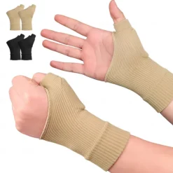 1Pair Unisex Wrist Thumb Support Sleeve Fingerless Wrist Gloves Compression Arthritis Gloves Sports Wrist Support Brace for Fatigue Sports Typing
