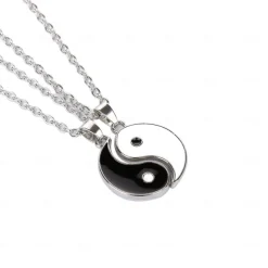1pair yin yang pendant chain necklace for women or men adjustable 2 pcs best friend black choker necklaces for couples