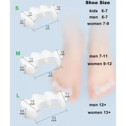 2Pairs Toe Separators Toe Spacers for Women Men to Correct Bunion, Relieve Feet Pain, Foot Alignment, Toe Straighteners for Hammertoes