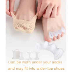 2Pairs Toe Separators Toe Spacers for Women Men to Correct Bunion, Relieve Feet Pain, Foot Alignment, Toe Straighteners for Hammertoes