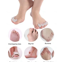 2Pairs Toe Separators Toe Spacers for Women Men to Correct Bunion, Relieve Feet Pain, Foot Alignment, Toe Straighteners for Hammertoes