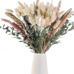 Pampas Grass Decor Set - Natural Dried Flowers for DIY Arrangements, Non-Toxic Home & Wedding Decor, Use without Power