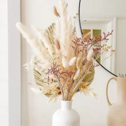 Pampas Grass Decor Set - Natural Dried Flowers for DIY Arrangements, Non-Toxic Home & Wedding Decor, Use without Power