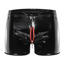 Pants Boxer Briefs Underwear Carnival Costume Men's Zipper Front Shiny Metallic Zipper Up Spandex Costume for Performance Club Pole Dance Halloween Carnival Masquerade Adults'