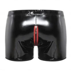 Pants Boxer Briefs Underwear Carnival Costume Men's Zipper Front Shiny Metallic Zipper Up Spandex Costume for Performance Club Pole Dance Halloween Carnival Masquerade Adults'