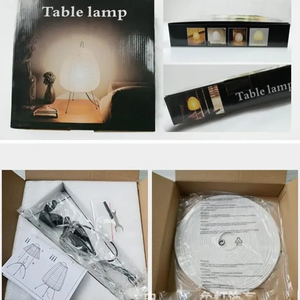 Paper Lamp Modern Retro Desk Lamp Japanese Design Paper Lampshade LED Rice Paper Desk Lamp Homestay Bedroom Living Room/Restaurant Decoration Home Study Desk Lamp 110-240V