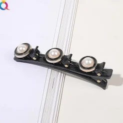 parkling Crystal Stone Braided Hair Clips with 3 Small Clips Pearl shaped hairpin duckbill clipBraided Hair Clip with Rhinestones for Women/Girls