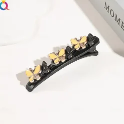 parkling Crystal Stone Braided Hair Clips with 3 Small Clips Pearl shaped hairpin duckbill clipBraided Hair Clip with Rhinestones for Women/Girls