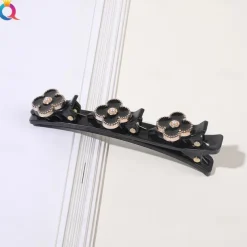 parkling Crystal Stone Braided Hair Clips with 3 Small Clips Pearl shaped hairpin duckbill clipBraided Hair Clip with Rhinestones for Women/Girls