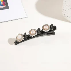 parkling Crystal Stone Braided Hair Clips with 3 Small Clips Pearl shaped hairpin duckbill clipBraided Hair Clip with Rhinestones for Women/Girls