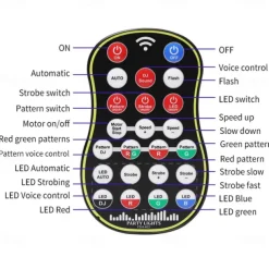 Party Light Indoor Disco Ball Light – Sound Activated DJ LED Stage Lights with Pattern Projection & Remote Control, Perfect Gift for Parties and Events