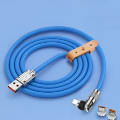 Passenger Cable Rotating Magnetic Cable 540 Degrees Fast Charging Silicone TYPEC Triple Hand Travel Magnetic Cable Charging Cable