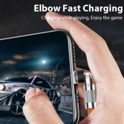 Passenger Cable Rotating Magnetic Cable 540 Degrees Fast Charging Silicone TYPEC Triple Hand Travel Magnetic Cable Charging Cable