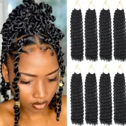Passion Twist Hair 12 Inch Water Wave Crochet Hair for Black Women Short Passion Twist Crochet Hair for Butterfly Locs 8 Packs Bob Spring Twist Hair Synthetic Curly Crochet Passion Twist Braiding Hair