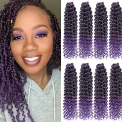 Passion Twist Hair 12 Inch Water Wave Crochet Hair for Black Women Short Passion Twist Crochet Hair for Butterfly Locs 8 Packs Bob Spring Twist Hair Synthetic Curly Crochet Passion Twist Braiding Hair