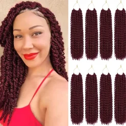 Passion Twist Hair 12 Inch Water Wave Crochet Hair for Black Women Short Passion Twist Crochet Hair for Butterfly Locs 8 Packs Bob Spring Twist Hair Synthetic Curly Crochet Passion Twist Braiding Hair