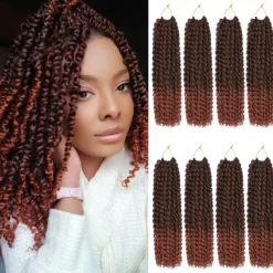 Passion Twist Hair 12 Inch Water Wave Crochet Hair for Black Women Short Passion Twist Crochet Hair for Butterfly Locs 8 Packs Bob Spring Twist Hair Synthetic Curly Crochet Passion Twist Braiding Hair