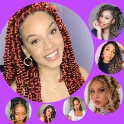 Passion Twist Hair 12 Inch Water Wave Crochet Hair for Black Women Short Passion Twist Crochet Hair for Butterfly Locs 8 Packs Bob Spring Twist Hair Synthetic Curly Crochet Passion Twist Braiding Hair