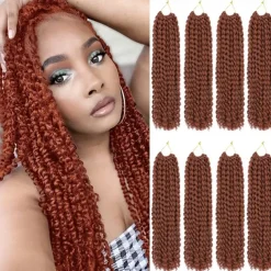 Passion Twist Hair 12 Inch Water Wave Crochet Hair for Black Women Short Passion Twist Crochet Hair for Butterfly Locs 8 Packs Bob Spring Twist Hair Synthetic Curly Crochet Passion Twist Braiding Hair