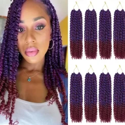 Passion Twist Hair 12 Inch Water Wave Crochet Hair for Black Women Short Passion Twist Crochet Hair for Butterfly Locs 8 Packs Bob Spring Twist Hair Synthetic Curly Crochet Passion Twist Braiding Hair