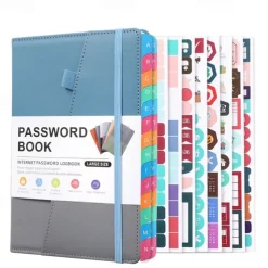 Password Book A5 Letter Tag Password Notebook Computer and Website Login Password Organizer and Manager 240 Pages with Inner Pocket 8.4x5.9 Inches