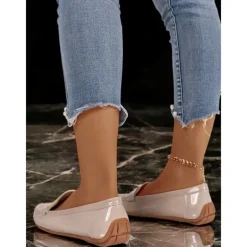 Patent Leather Loafers for Women – Elegant Slip-On Flats with Classic Design for Casual and Office Wear