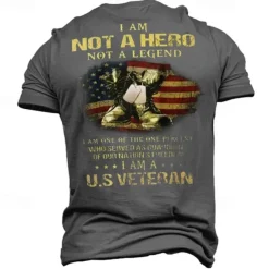 Patriotic T Shirts For Men American US Flag T Shirt Short Sleeve T shirt 3D Print Crew Neck Round Neck Shirt Fashion Daily Basic Street Casual Daily Black Summer Spring All Seasons Clothing