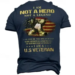 Patriotic T Shirts For Men American US Flag T Shirt Short Sleeve T shirt 3D Print Crew Neck Round Neck Shirt Fashion Daily Basic Street Casual Daily Black Summer Spring All Seasons Clothing