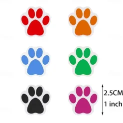 Paw Prints Stickers,(1 Inch/ 500 Stickers) Dog Stickers Dog Puppy Paw Prints Stickers,Colorful Self-Adhesive Labels Animal Decal,Paw Prints Envelope Seal for Classroom Kids (Black+Multi, 1 Inch)