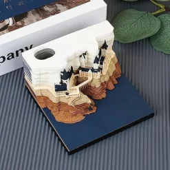 1pc 2024 Desk Calendar Memo Pad 3D Magic Castle Weekly Calendar Notepad 3D Memo Pad DIY Decoration Gift