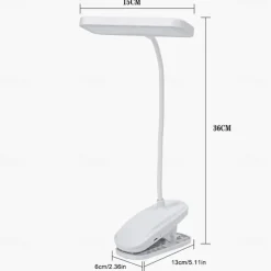 1pc 360° Flexible Study with Clamp Desk Lamp Foldable Bedside Night Light for Bedroom Study Reading Office Work LED Touch Eye Protection Learning Sleeping and Dedicated Desk Lamps Eye Protection Foldable