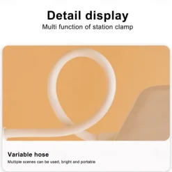 1pc 360° Flexible Study with Clamp Desk Lamp Foldable Bedside Night Light for Bedroom Study Reading Office Work LED Touch Eye Protection Learning Sleeping and Dedicated Desk Lamps Eye Protection Foldable