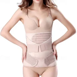 1PC 3 in 1 Postpartum Support - Recovery Belly/waist/pelvis Belt Shapewear Slimming Girdle Beige