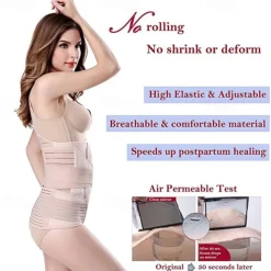 1PC 3 in 1 Postpartum Support - Recovery Belly/waist/pelvis Belt Shapewear Slimming Girdle Beige