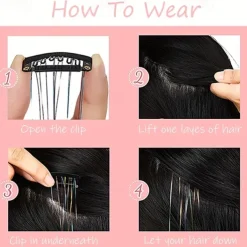 1pc 20 Inch 6 Clips Hair Clip Glitter Fairy Braiding Extensions Sparkling Ponytail Shine Set for Wedding, Competitions and Celebrations Bridal Accessories Clip-in Horse Hairpieces Horses Supplies Pony