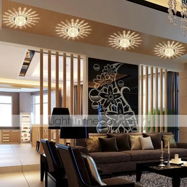 1pc 3 W Ceiling Light LED Spotlight 3 LED Beads Integrate Crystle Decorative Warm White Natural White