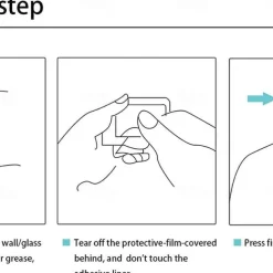 1pc Adhesive Towel Hooks on Wall: Robe Hooks for Hanging Clothes Hats Stick on Bathroom/Kitchen SUS 304 Stainless Steel Silver Black Hooks