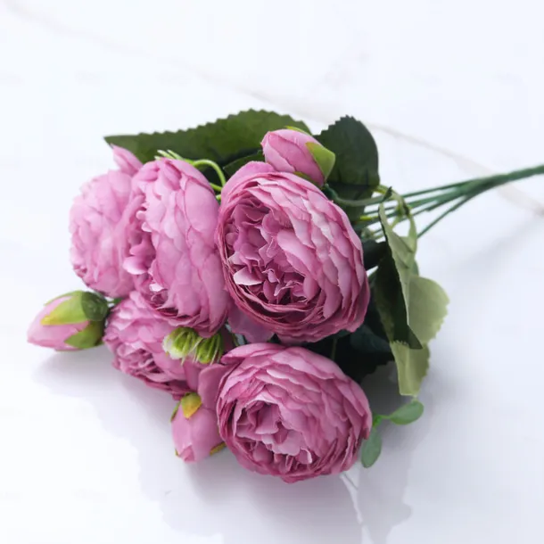 1pc Artificial Flower Stem, Silk Peony, Artificial Flowers Bouquet, Fake Flowers For Home Wedding Decoration Mother's Day Gifts Birthday Gifts