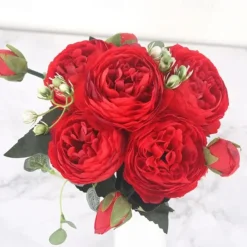 1pc Artificial Flower Stem, Silk Peony, Artificial Flowers Bouquet, Fake Flowers For Home Wedding Decoration Mother's Day Gifts Birthday Gifts