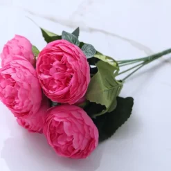 1pc Artificial Flower Stem, Silk Peony, Artificial Flowers Bouquet, Fake Flowers For Home Wedding Decoration Mother's Day Gifts Birthday Gifts