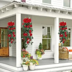 1PC Artificial Hanging Flower (3.3ft), Premium Oxidation Resistance Artificial Flower, Simulation Rose Vine, Real Touch Vine Arrangement, Room Decor, Home Decor, Bedroom Decor, Wedding Decor