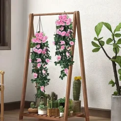 1PC Artificial Hanging Flower (3.3ft), Premium Oxidation Resistance Artificial Flower, Simulation Rose Vine, Real Touch Vine Arrangement, Room Decor, Home Decor, Bedroom Decor, Wedding Decor