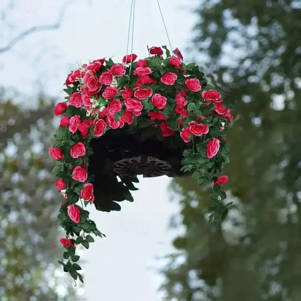 1PC Artificial Hanging Flower (3.3ft), Premium Oxidation Resistance Artificial Flower, Simulation Rose Vine, Real Touch Vine Arrangement, Room Decor, Home Decor, Bedroom Decor, Wedding Decor